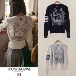 THOM BROWNE 톰브라운 4바 요트빈티지 울 가디건