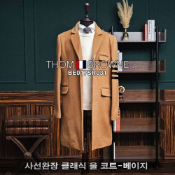 THOM BROWNE 톰브라운 사선완장 클래식 울 코트