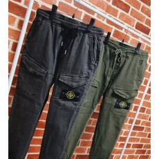 STONE ISLAND 스톤아일랜드 프론트포켓 워싱 카고 조거팬츠