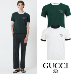 GUCCI 구찌 1977 테니스 자수 와플 램스울 니트