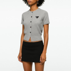 PRADA 프라다 라운드 반팔가디건 3COLOR