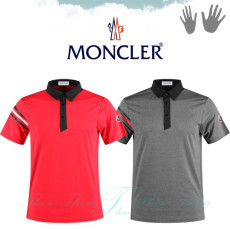 MONCLER 몽클레어 배색 삼선 카라 반팔
