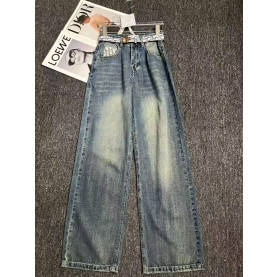 DIOR 디올 뒷 포인트 기본 일자 청바지
