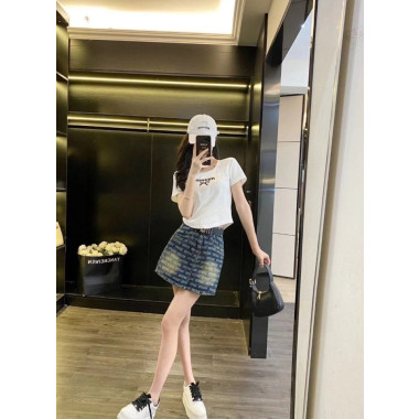 MIUMIU 미우미우 청 치마 반팔셋트