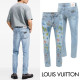 LOUIS VUITTON 루이비통 플라워 워터그래픽 워싱 슬림진