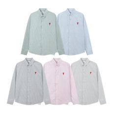 AMI 아미 스몰 하트 스트라이프 셔츠