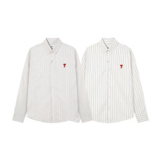 AMI 아미 스몰 하트 스트라이프 셔츠