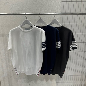THOM BROWNE 톰브라운 사선완장 니트 반팔