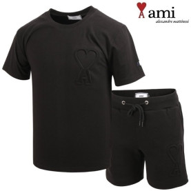 AMI 아미 빅 엠보 반팔 & 반바지 셋트