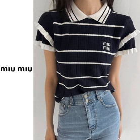 MIUMIU 미우미우 이단 프릴 카라 니트 2COLOR