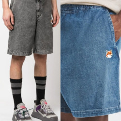 MAISON KITSUNE 메종키츠네 폭스헤드 데님하프팬츠