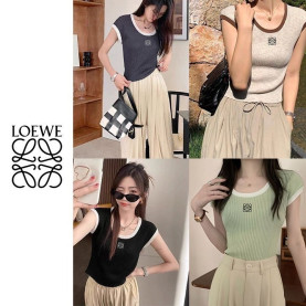 LOEWE 로에베 배색 민소매 나시니트