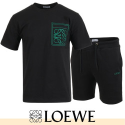 LOEWE 로에베 그린 자수 반팔 & 반바지 셋트