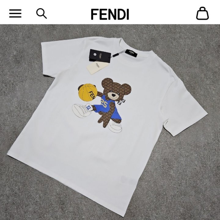 FENDI 펜디 베어프린팅 라운드 티셔츠