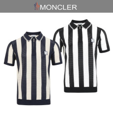 MONCLER 몽클레어 로고 스트라이프 반집업 쿨링 메쉬탑