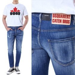 DSQUARED2 디스퀘어드2 케이튼브로스패치 스티치포인트 중청 워싱진