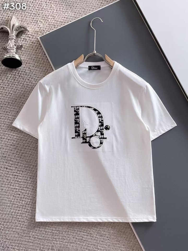DIOR 디올 엠보 로고 반팔 티셔츠