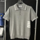 THOM BROWNE 톰브라운 사선 카라 폴로 니트 2COLOR
