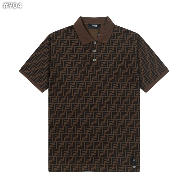 FENDI 펜디 모티프 카라 티셔츠