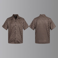 FENDI 펜디 올오버 오픈 카라 쇼트 슬리브 셔츠