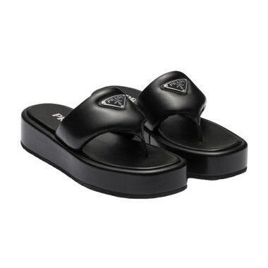 PRADA 프라다 삼각로고 엠보싱 레더 플립플랩 1YZ043
