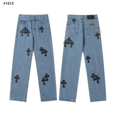 CHROME HEARTS 크롬하츠 블랙 크로스 패치 데님진