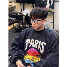 BALENCIAGA 발렌시아가 트로피칼 로고 프린팅 루즈핏 긴팔티셔츠 2COLOR