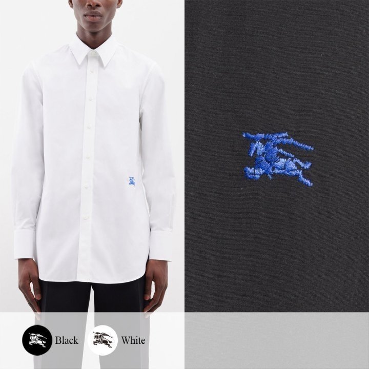 BURBERRY 버버리 웨이스트 기마 자수 코튼 셔츠 2COLOR