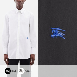BURBERRY 버버리 웨이스트 기마 자수 코튼 셔츠 2COLOR