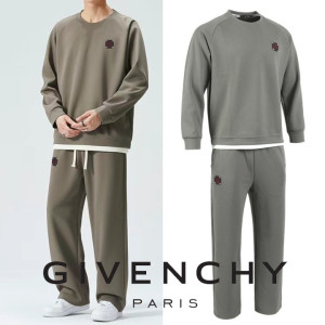 ●9월 판매 12위● GIVENCHY 지방시 레더로고 레이어드 맨투맨 셋업