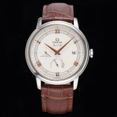 OMEGA 오메가 드빌 화이트 다이얼 드레스 워치 가죽 스트랩 424.13.40.21.02.002