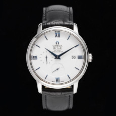 OMEGA 오메가 드빌 화이트 다이얼 드레스 워치 가죽 스트랩 424.53.40.21.04.001