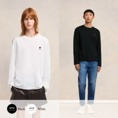 AMI 아미 드 꾀흐 엠브로이더리 슬리브 티셔츠