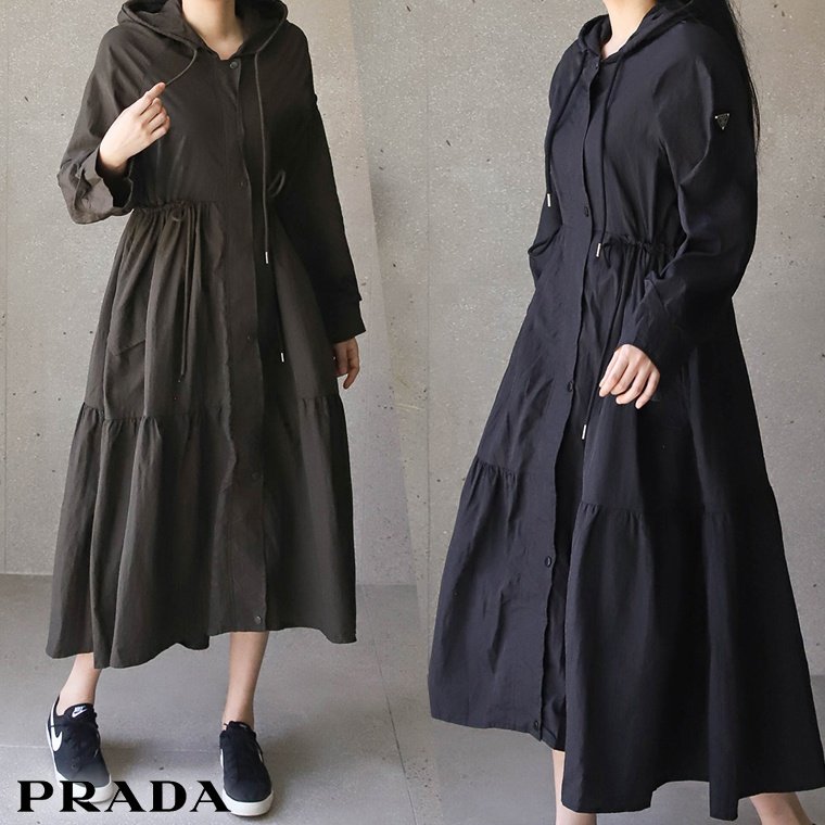 PRADA 프라다 롱후드 바람막이
