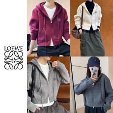 LOEWE 로에베 배색끈 니트 후드집업