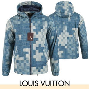 LOUIS VUITTON 루이비통 블루 체커보드 자켓