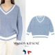 MAISON KITSUNE 메종키츠네 로고패치 V넥 오버 니트