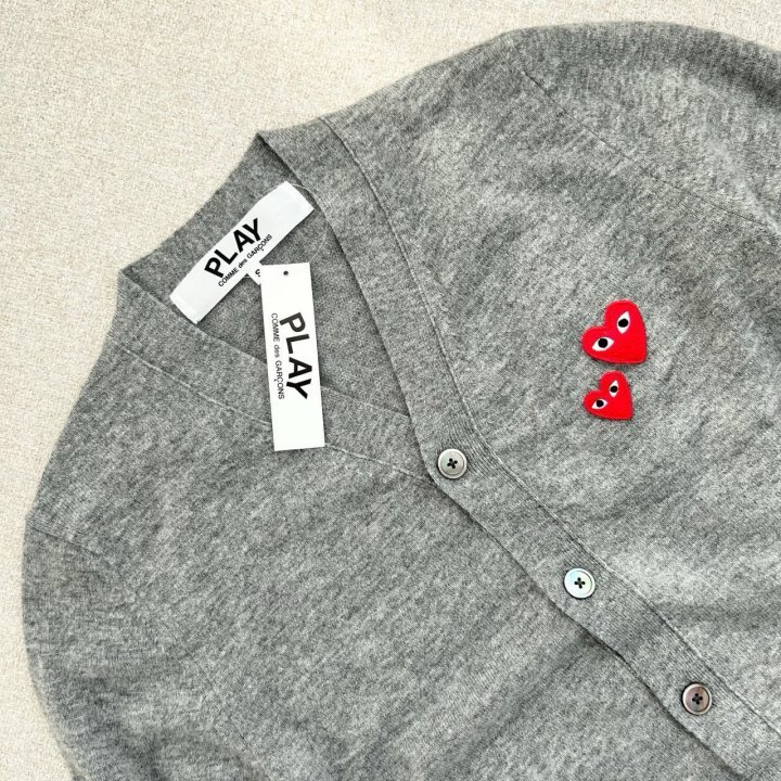 COMME DES GARCONS 꼼데가르송 더블 레드와펜 라운드 가디건