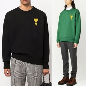 AMI 아미 골드하트 라운드 니트