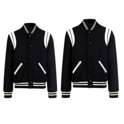 SAINT LAURENT 생로랑 스타디움 울 블루종