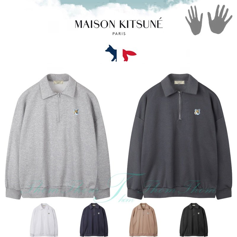 MAISON KITSUNE 메종키츠네 오버핏 지퍼 기모 카라