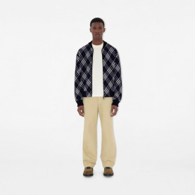 BURBERRY 버버리 체크 울 캐시미어 니트 집업 자켓