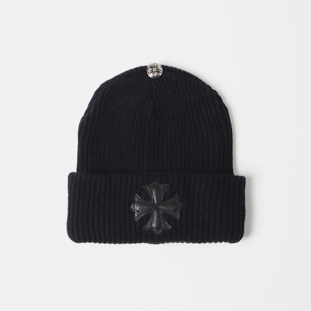 CHROME HEARTS 크롬하츠 크로스 레더 패치 비니