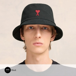 AMI 아미 드 꾀흐 자수 버킷햇