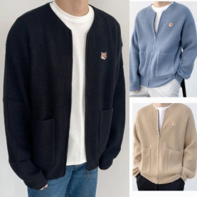 MAISON KITSUNE 메종키츠네 캐시 하찌 니트 집업