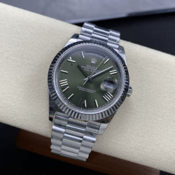 ROLEX 로렉스 데이데이트 올리브그린 로만 다이얼 화이트골드 40mm 228239