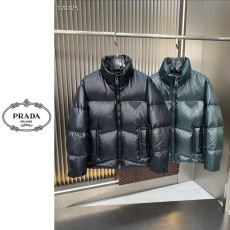 PRADA 프라다 리나일론 레더 패치 푸퍼 패딩
