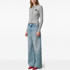 PRADA 프라다 카라 가디건