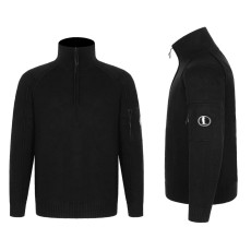 C.P COMPANY C.P컴퍼니 반집업 니트 스웨터 렌즈와펜 램스울 스트라이프 2COLOR