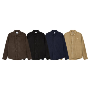 AMI 아미 2201 스몰 하트 톤온톤 로고 코듀로이 셔츠